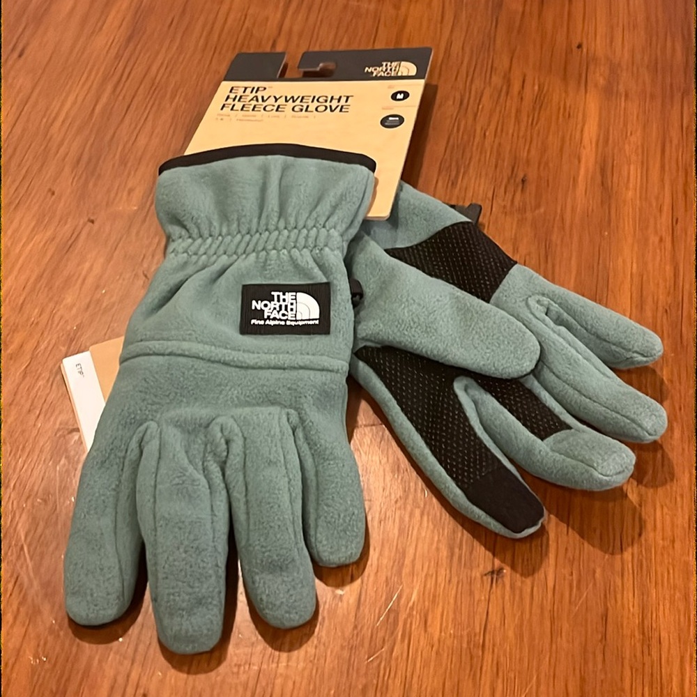 The North Face E Tip Fleece Winter Gloves new Dark Sage Green Mens Size Medium
